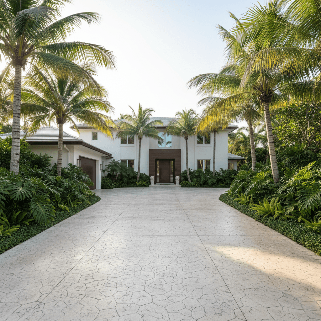 concrete driveway miami beach