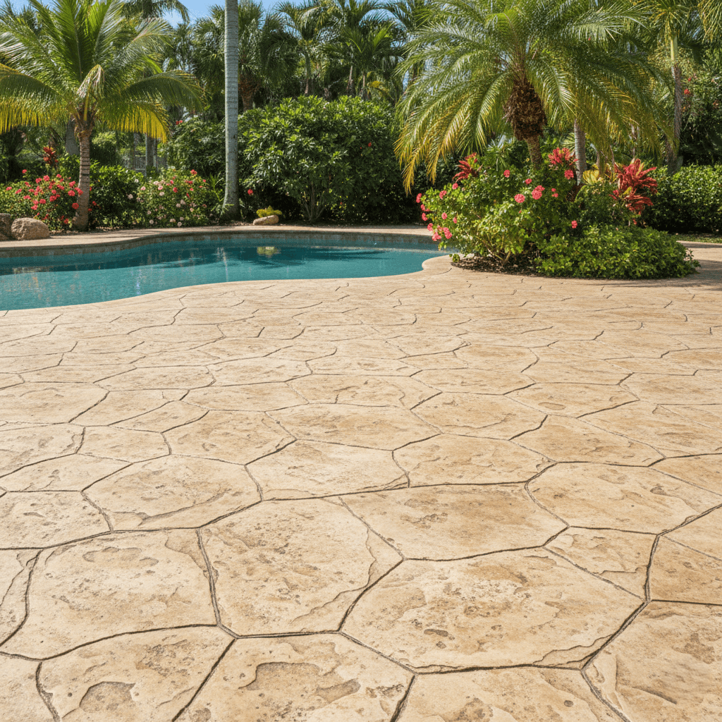 stamped concrete patio miami beach