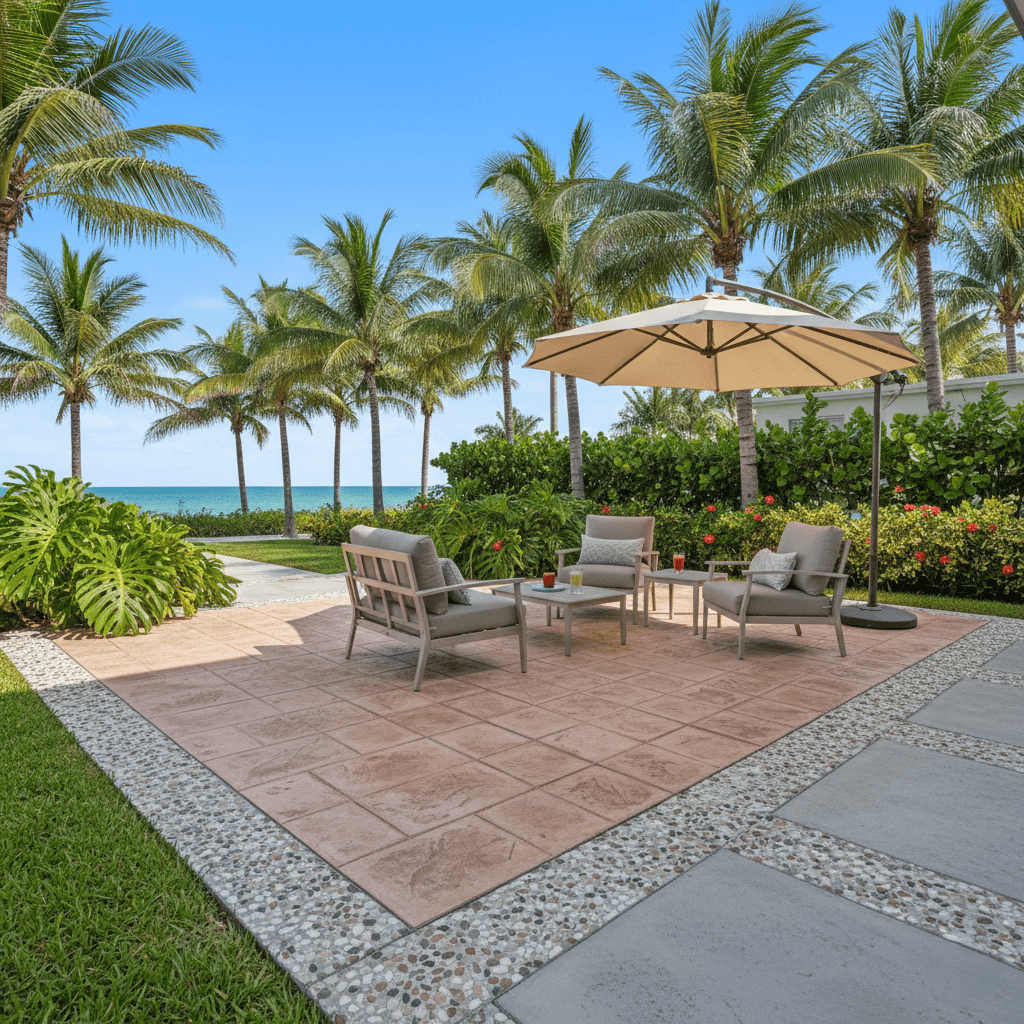 concrete patio miami beach