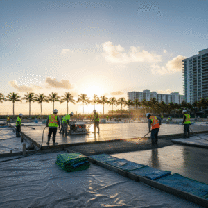 pouring concrete miami beach